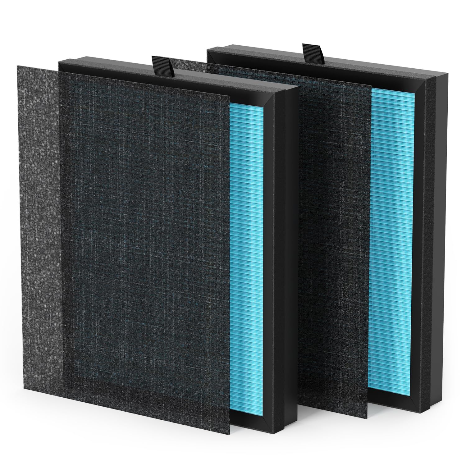 Photo 1 of VOOPNU DH-JHD08 Air Filter Replacement 4-in-1 True H13 Filter for Harmful Particulate, Dust, Hair, Dander, Odor - Standard Version (Blue), 2 Pack