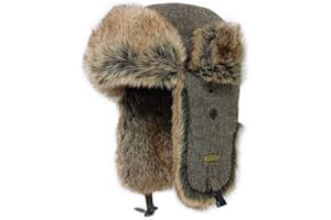 HEYANN Winter Trapper hat Plaid Faux Fur Fuzzy for Men Women with Ear Flaps Russian Ushanka Eskimo Soviet Pilot Hat