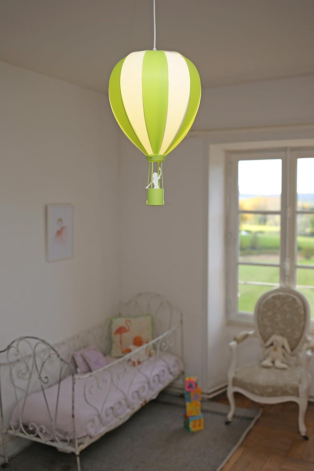 R M Coudert Lampe De Plafond Suspension Chambre Enfant Montgolfiere Turquoise Lampes Luminaires Interieur