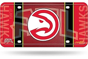 Rico Industries NBA Rico Industries Metal License Plate Tag, Atlanta Hawks , 6 x 11.5-inches