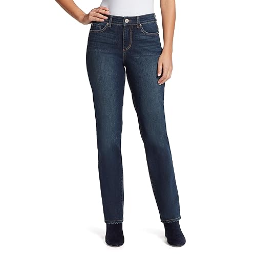 Bandolino Women's Mandie Signature Fit High Rise Straight Leg Jean, Wenonah-Embroidered Pocket, 12