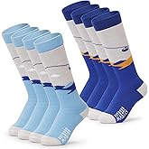 OutdoorMaster Ski Socks, Snowboarding Socks for Boys & Girls, Thermal Winter Warm & Breathable, Over The Calf Non-Slip Cuff