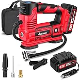 AVID POWER Tire Inflator Portable Air Compressor, 20V Cordless Car Pump w/Rechargeable Li-ion Battery, 12V Car Power Adapter, Digital Pressure Gauge, 150PSI Tire Compressor for Many Inflatables