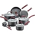 T-fal Ultimate Hard Anodized Nonstick Cookware Set 12 Piece, Oven Broiler Safe 600F, Kitchen Cooking Set w/Fry Pans, Saucepans, Dutch Oven, Kitchen Utensils, Pots and Pans, Dishwasher Safe, Black