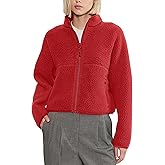 Yozazzy Fleece Jackets Women Causal Long Sleeve Sherpa Jacket Warm Ziper Fuzzy Coat Sweatshirts Trendy with Pockets