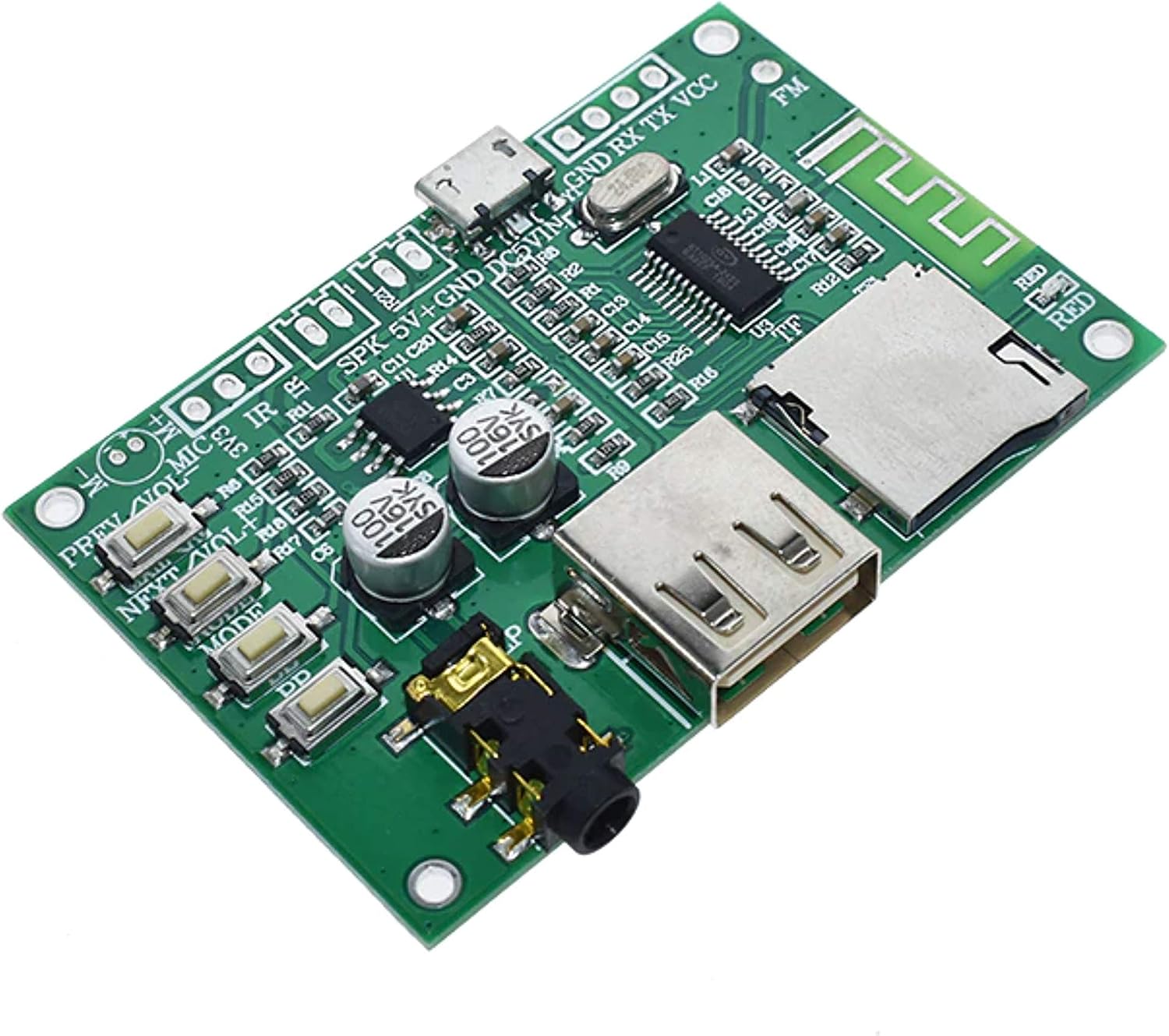 Bluetooth 5.0 Dual Mode Audio Sound Music DIY Player Module With AUX 3.5mm input Micro SD TF Card Wireless BT201 Circuit Support (1 Set) - Image 5