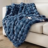 Electric Heated Blanket for Girls & Women, Soft & Luxurious, Faux Rabbit Fur Heating Throw Blankets, 6 Heat Settings, Overheat Protection, Quick Heating, Memory Function, Gift-Ready Design, 50"x60"