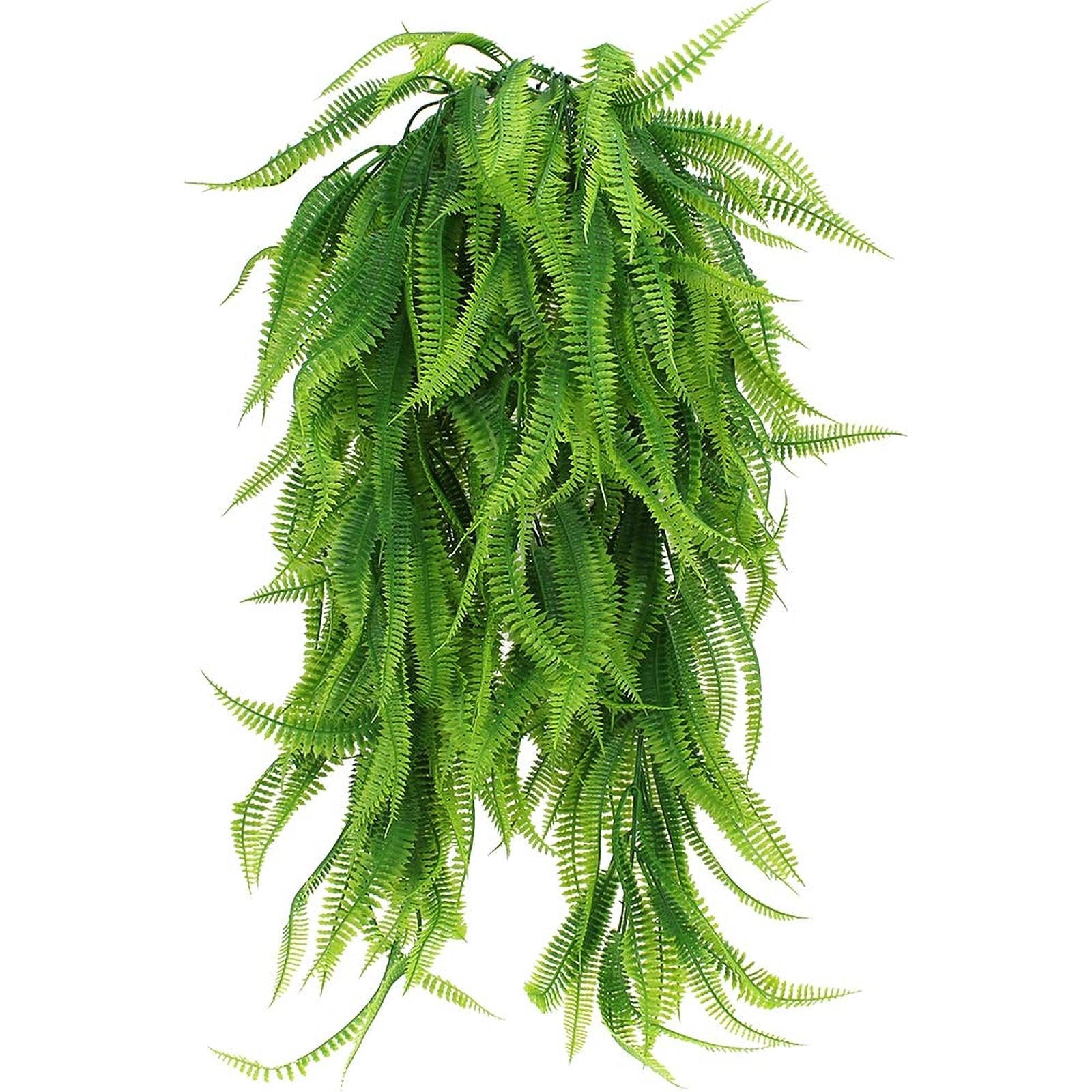 DXLing 2PCS 80cm Fake Plants Artificial Hanging Plants Ferns Plants Artificial Ivy Garland Fake Boston Ferns Persian Rattan Artificial Hanging Vines Plants for Wall Wedding Hanging Basket Decoration