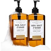 Body Prescriptions Crimson &amp; Oak Men's Deep Cleansing Hand Soap with Pump Dispenser, 17 Fl Oz (Pack of 2), Sea Salt &amp; Sage