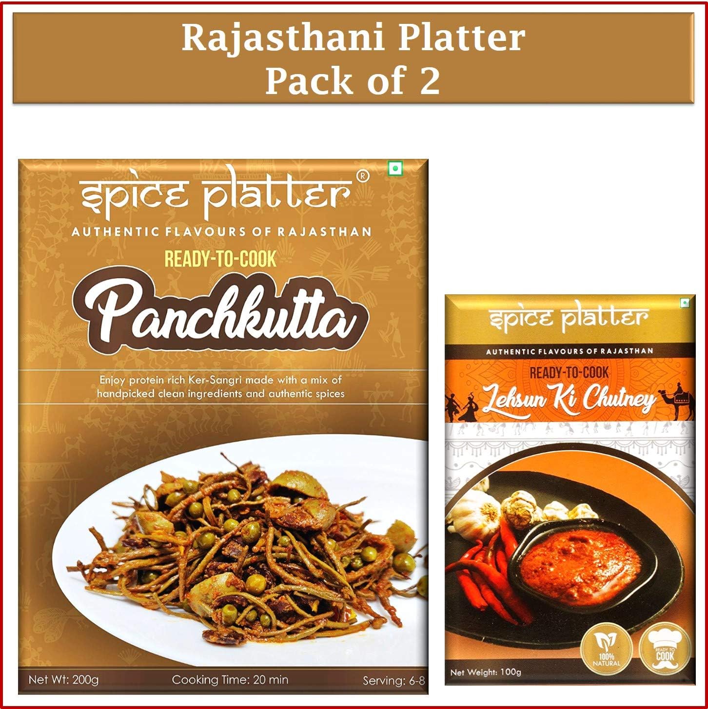 Spice Platter Lehsun Ki Chutney & Panchkutta, 300 Grams (Pack of 2)