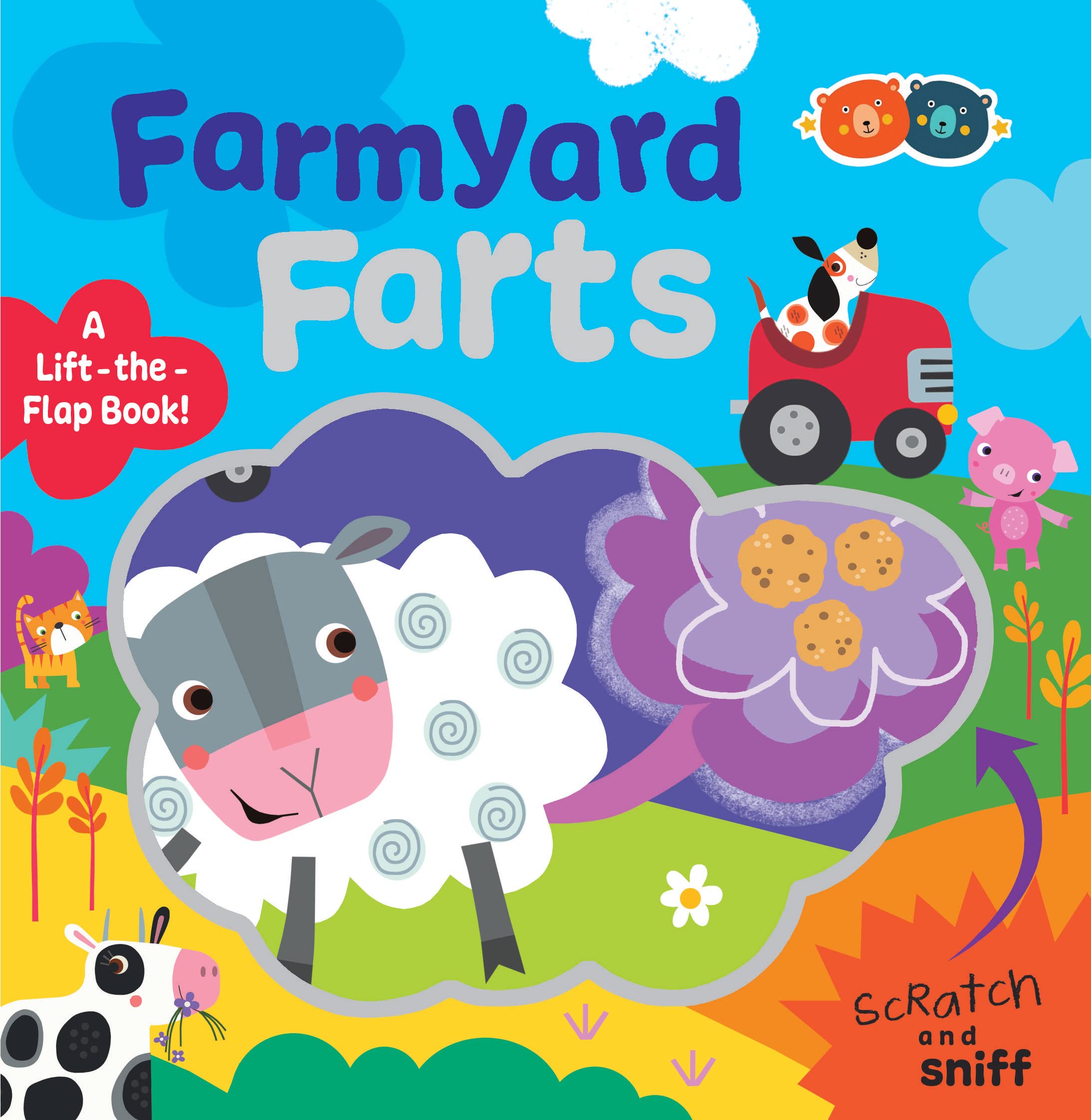 Farmyard Farts Scratch and Sniff Rhyming Board Book Funny Lift The Flap Board Book Novelty book for boys and girls with REAL SMELLS