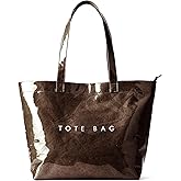 KALIDI PVC Zipper Tote Bag, Jelly Kraft Paper Beach Bag Large Hobo Carry All Travel Shopping Handbag Plastic Shoulder Bag