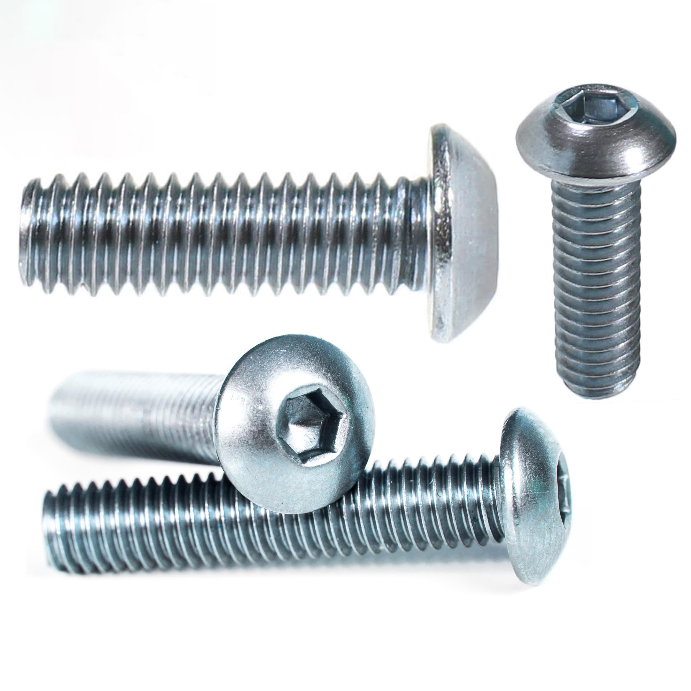 M12 (12mm x 100mm) Button Head Screws Allen Socket Bolts Screws High Tensile Steel 10.9 Zinc Grade ISO 7380-1 (Pack of 20) M09A — image 1