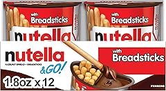 Nutella & GO! Bulk 12 Pack, Hazelnut and Cocoa Spread with Breadsticks, Stocking Stuffers, Snack Cups, 1.8 oz Each​
