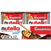 Nutella &amp; Go Kids Snacks for Kids, Hazelnut Spread, 12 Pack, 1.8 Oz | Snack packs with hazelnut spread and breadsticks, bulk snacks for the office, lunchboxes, and travel
