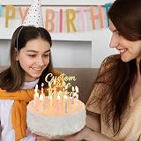 EDS G Personalised Cake Topper Happy Birthday Glitter 11 Colors Baby Blue view 5