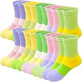 Bemeol Girls Socks 10 Pairs Girls Crew Socks Athletic Cotton Lightweight Stretch Casual Sock for Kids 4-6 6-8 8-10 Years Old