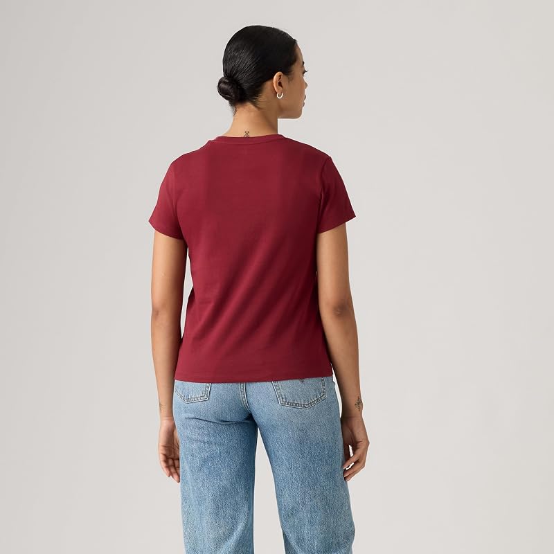 The Perfect Tee Emb Rose Bw Warm Caberne — Foto 4 von 4