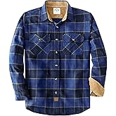 Dubinik® Mens Flannel Shirt Long Sleeve Button Down Plaid All Cotton Soft Brushed Flannel Shirt for Men Utility Casual Shirt