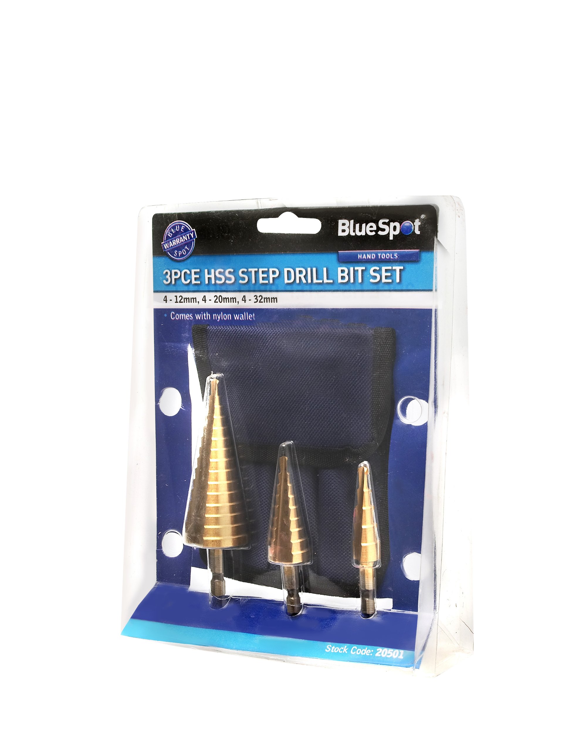 Blue Spot Tools 20501 Step Drill 4-32mm Set with Wallet (3 Pieces)