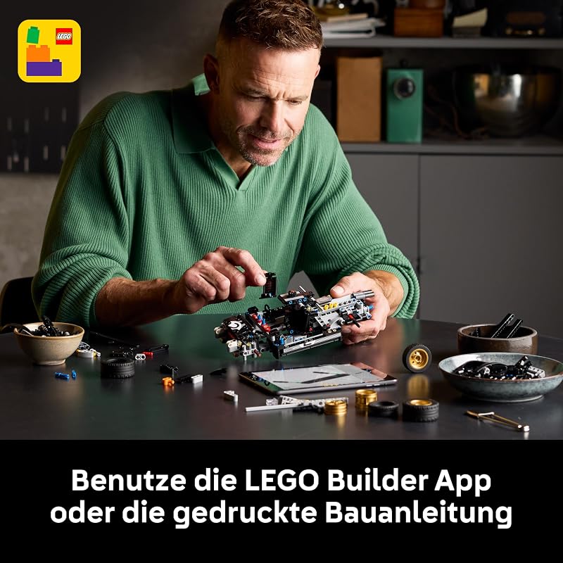 Technic 1966 Ford GT40 MKII Rennwagen - Bauset für Erwachsene - Modellauto zum Sammeln mit Lenkung und V8-Motor - Rennauto zum Ausstellen und Spielen - Geschenk für Männer und Frauen - 42223