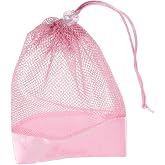 LALADEFIEE Portable Breathable Dance Shoe Drawstring Bag for Women Mesh Ballet Shoe Pouch with Air Circulation Soft Sole for Dance Practice and Travel