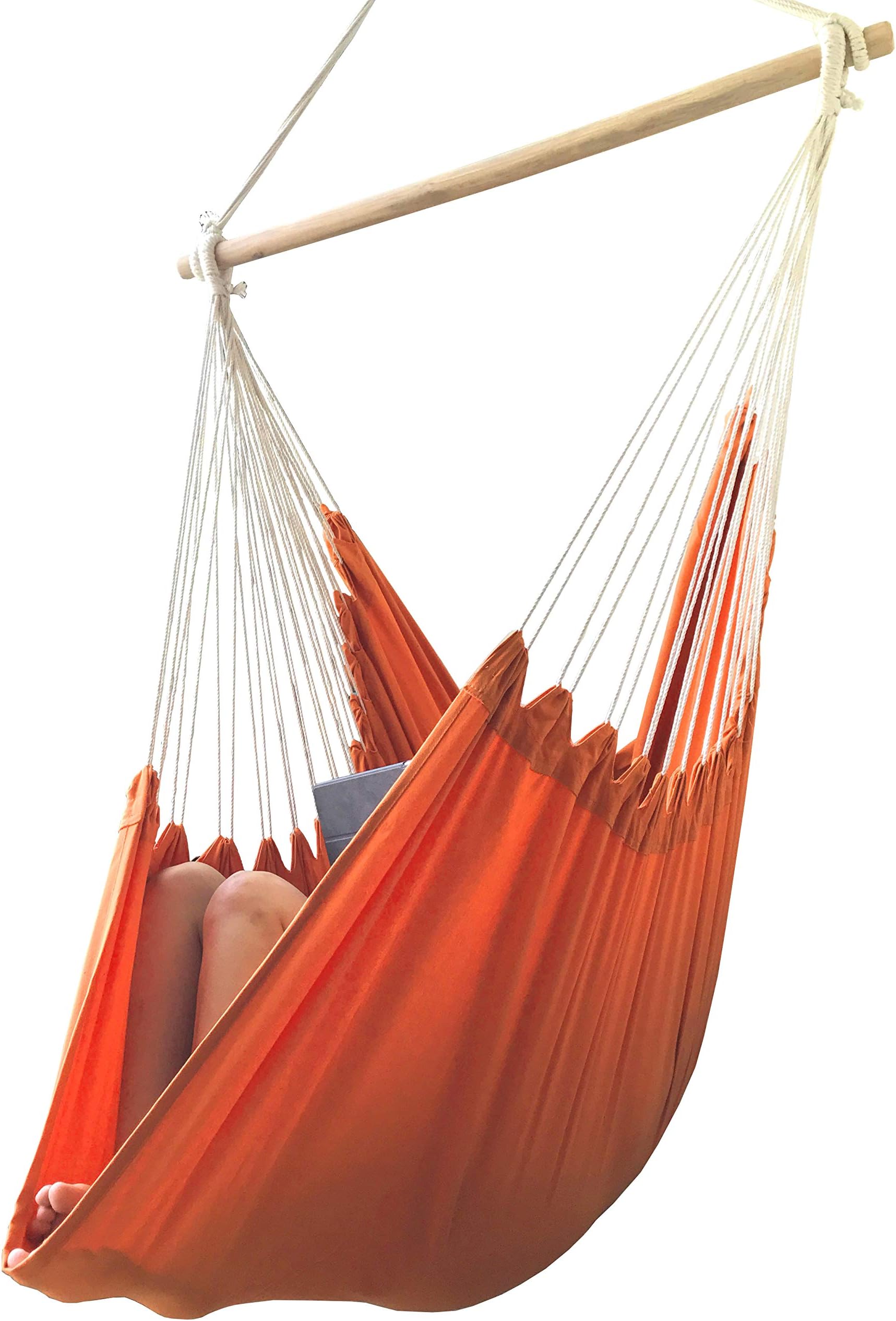 AOW Hammock Chair Tropical Color Extra Long Hanging Swing Seat - Perfect for Indoor Decoration Swing (Vitality Orange)