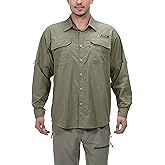Little Donkey Andy Men's UPF 50+ UV Protection Shirt, Long Sleeve Fishing Hiking Shirt