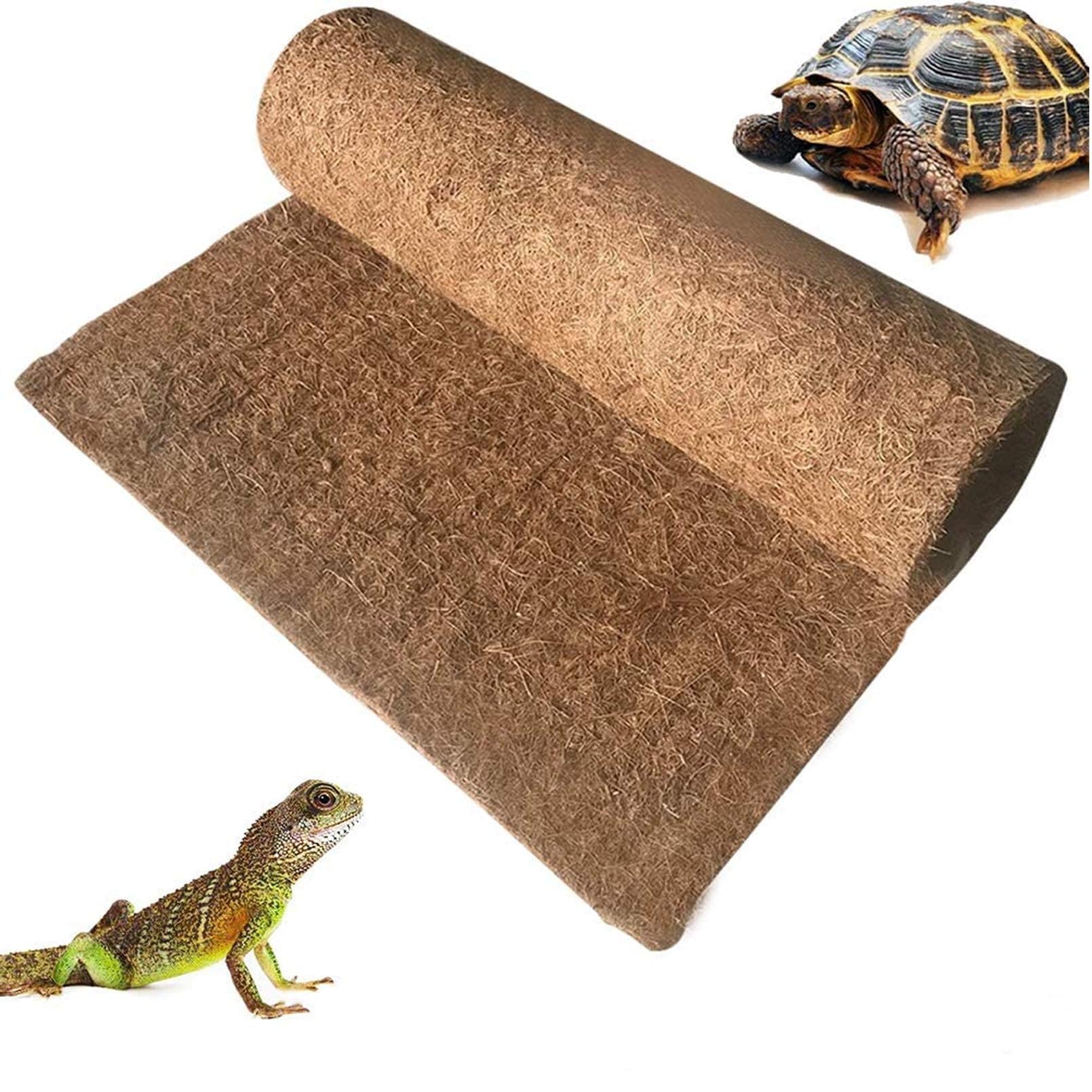 Photo 1 of **USED/CUT SHORTER**Hamiledyi 35.4×15.7" Reptile Carpet Coconut Fiber Substrate Large Lizard Cage Mat Coco Fiber Liner Snake Bedding Natual Coconut Fiber Carpet for Bearded Dragon Turtles Iguana Tortoises