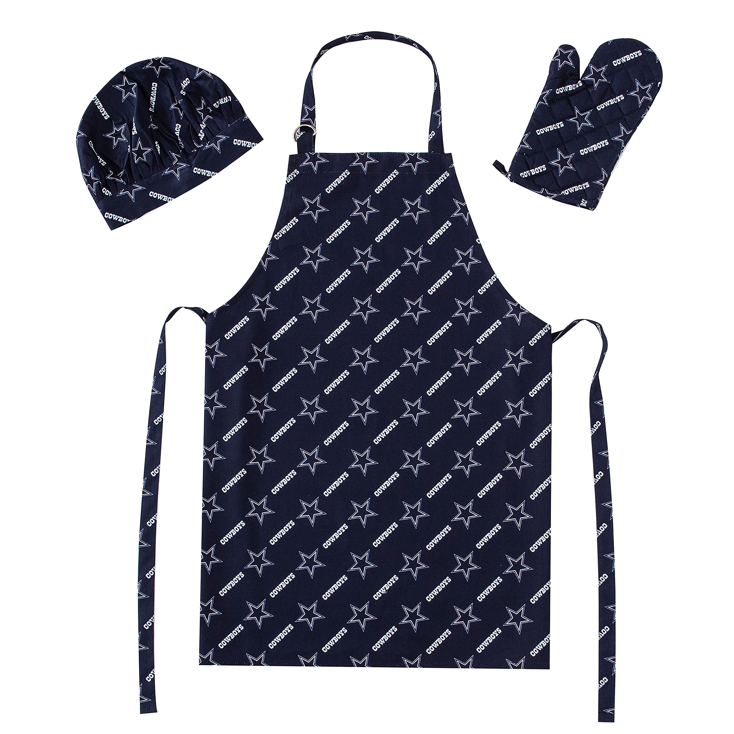 Northwest NFL Dallas Cowboys 3-Piece Apron, Oven Mitt and Chef Hat Set, One Size, Team Colors Image