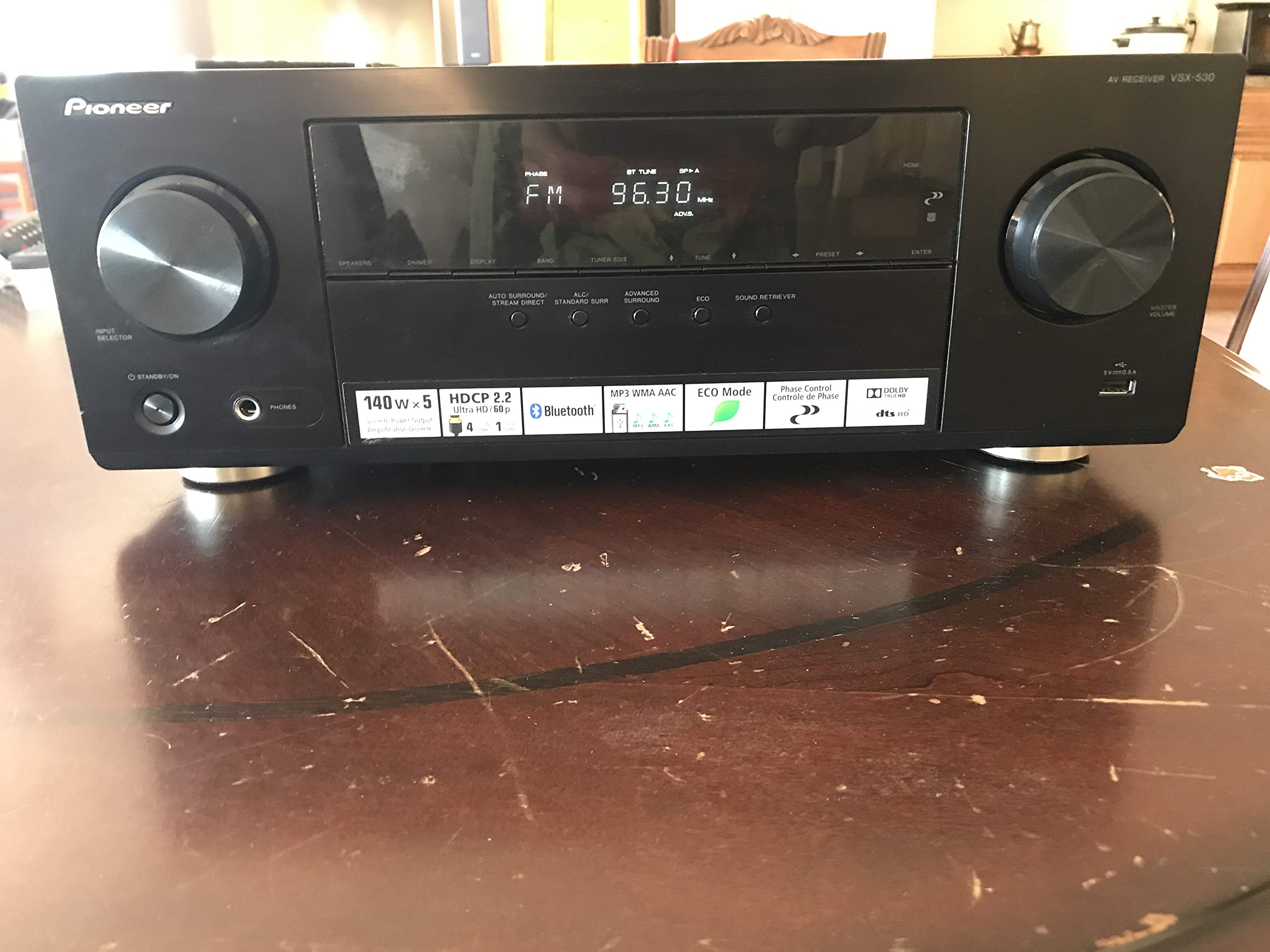 PIONEER VSX-530-K 5.1 Channel AV Receiver with Dolby True HD & Built-in Bluetooth Wireless Technology