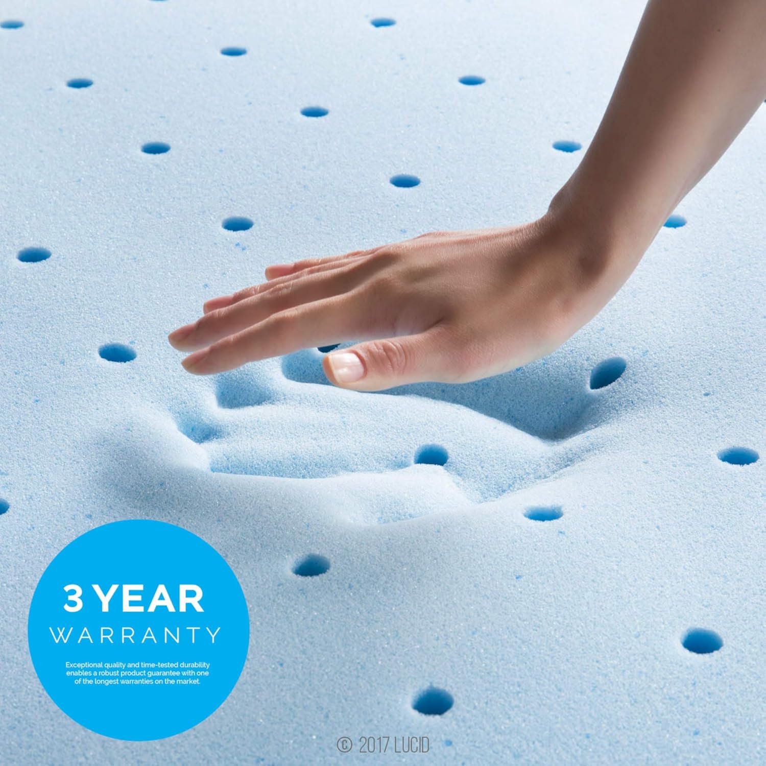 LUCID 4 Inch Gel Memory Foam Mattress Topper-Ventilated Design-Ultra Plush-Queen: Home & Kitchen