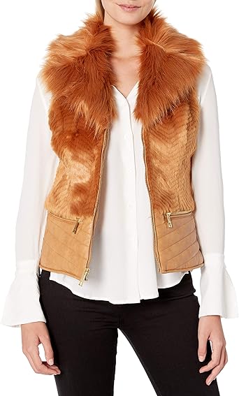 guess fur vest