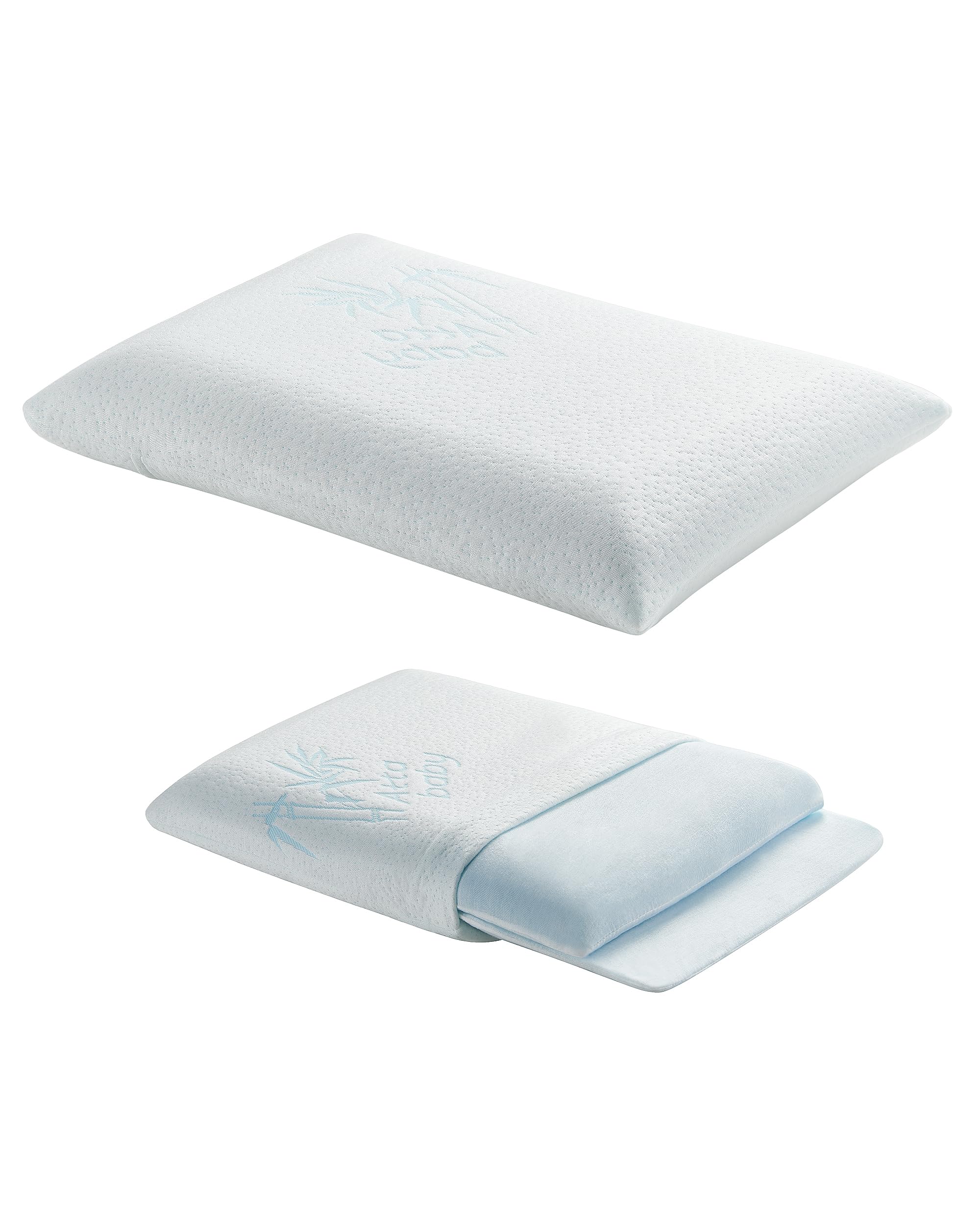 Photo 1 of ATTABABY Toddler Pillow, Adjustable Memory Foam Small/Mini Pillow for Toddler 2 Years & Above, for Kids Sleeping, Napping or Traveling, Washable No Zipper Pillowcase, 13” x 18”