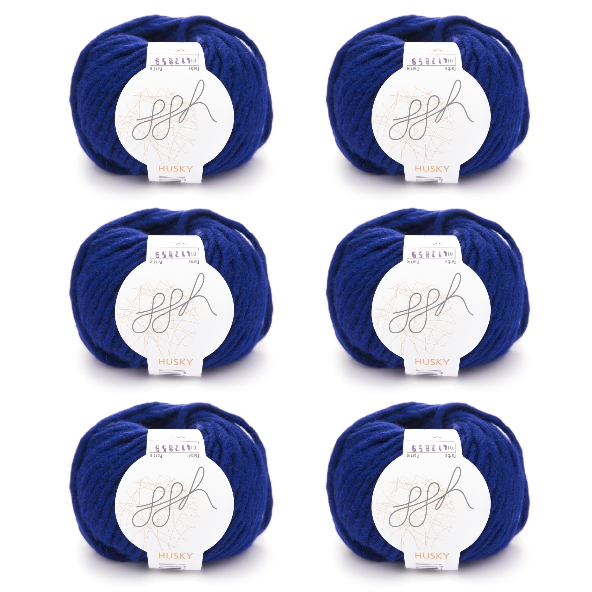 ggh Husky Box - 6 Balls - Thick Virgin Wool - Suitable for Knitting or Crochet - Colour 011 - Royal Blue