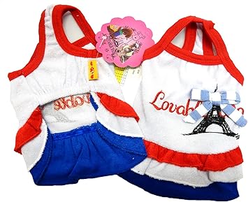 Amazon 犬用 タオル生地トリコロールカラー マリンワンピース 5号サイズ 並行輸入品 ノーブランド品 ドレス ワンピース 通販