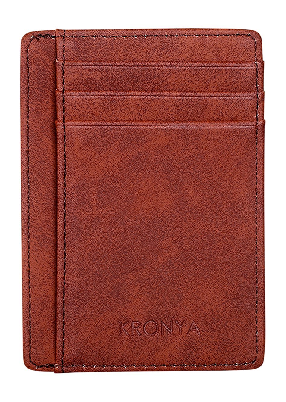 Kronya® | Elegant Leather Wallet with RFID Protection | Wallet Case Money Clip Holder Credit Card Holder (Brown)
