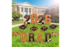 MEUARAS 14 Graduation Ceremony Lawn Decor-2026 Graduation Yard Signs,Lawn Congrats Grad Sign with Stands, Suitable for Colleg