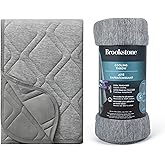 Brookstone Cooling Comfort Throw Blankets for Sleeping - Innovative Cooling Dual-Sided Throw - Oversized Cool Blanket for Hot Sleepers - Nylon and Polyethylene Blanket - Quite Shade