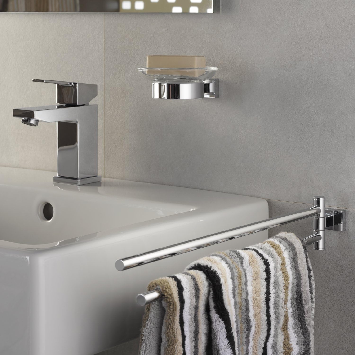 GROHE 40508001 Essentials Cube Frame Silver, Chrome - Image 5