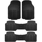 FH Group Car Floor Mats - Heavy-Duty Rubber Floor Mats for Cars, Universal Fit 3 Rows Full Set, Trimmable Automotive Floor Mats, ClimaProof Floor Mats, Floor Mats For SUVs, Truck Floor Mats Black