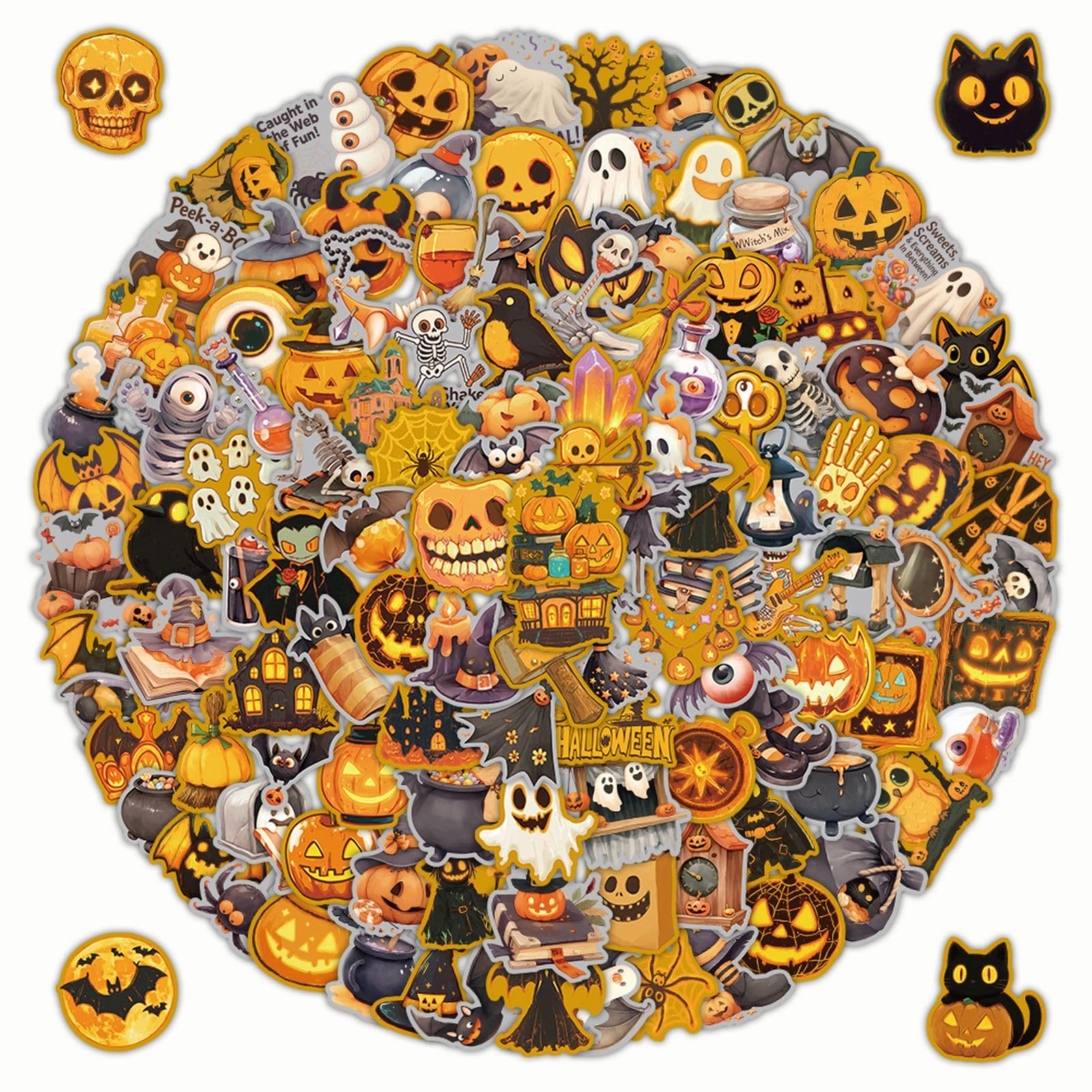 Photo 1 of 200 Pcs Halloween Stickers, Halloween Vinyl Stickers for Kids & Adults, Holiday Party Favors, Crafts & Gifts