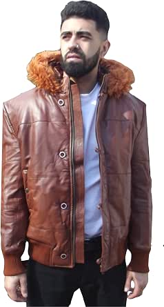 Amazon.com: CD D C para hombre marrón con capucha Puffer Real chaqueta de  cuero 2XL, XXL, Marrón : Ropa, Zapatos y Joyería