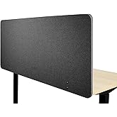 VIVO Clamp-on/Screw-on 60 x 24 inch Privacy Panel, Sound Absorbing Cubicle Desk Divider, Acoustic Partition, Dark Gray, PP-1-