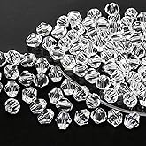 Dowarm 1000PCS Crystal Bicone Beads 4mm, Bulk Small Faceted Bicone Glass Beads for Jewelry Making, Craft, DIY Bracelet, Necklace, Dolls, Suncatcher