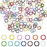 200 Pcs Colored Jump Rings for Keychains, 8mm Iron Open O Rings for Jewelry Making, Small Closed Jump Ring for DIY Keychain, Necklace, Bracelet, Earring, Pendant Crafting