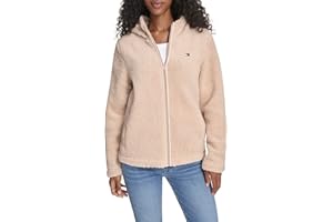 Tommy Hilfiger womens Zipper Hoodie Sherpa Fuzzy Jacket
