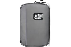 BAGSMART Electronics Organizer Travel Case, Small Travel Cable Organizer Bag for Travel Essentials, Travel Tech Organizer as Travel Accessories, Cord Organizer for Phone, Power Bank, SD Card, Grey