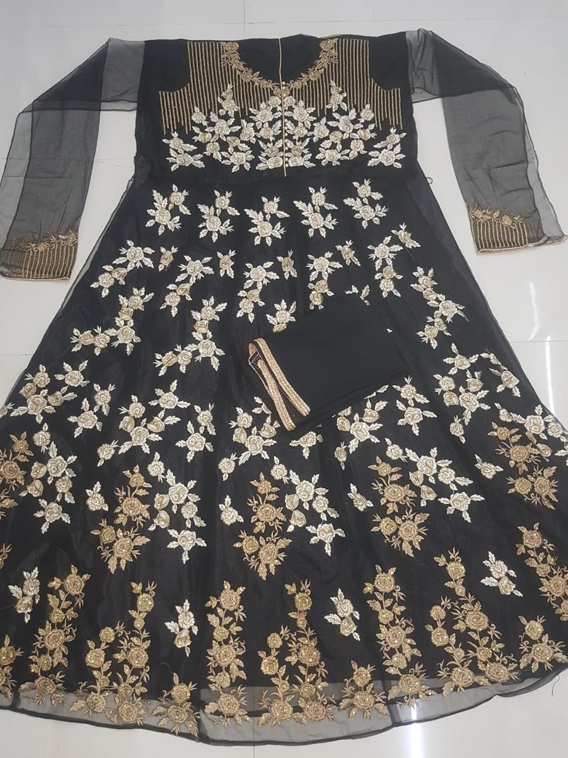 ank anarkali kurtis for women, heavy embroidered semi-stitched long -