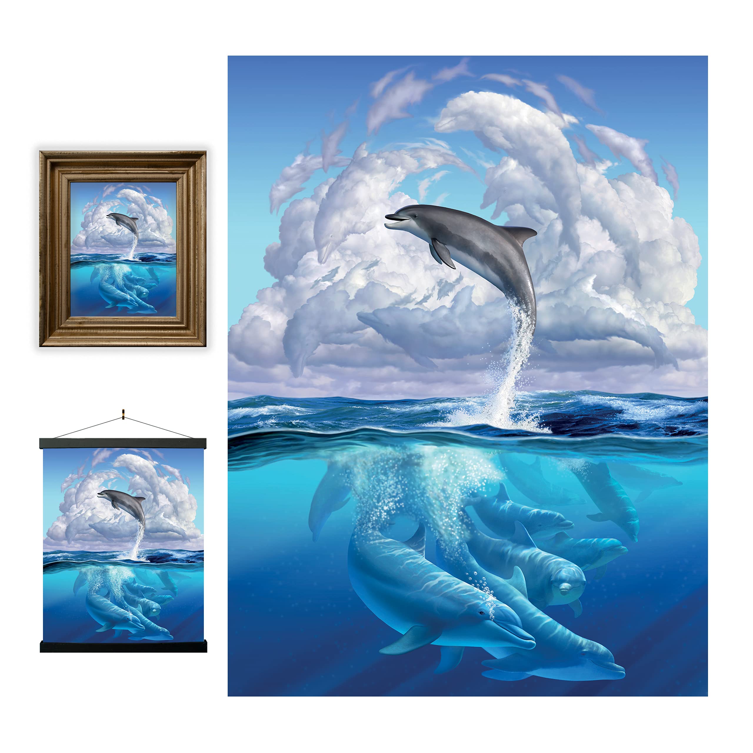 3D LiveLife Lenticular Wall Art Prints - Dolphin Symphony from Deluxebase. Unframed 3D Ocean Poster. A perfect wall filler. Original artwork licensed from renowned artist, Jerry LoFaro